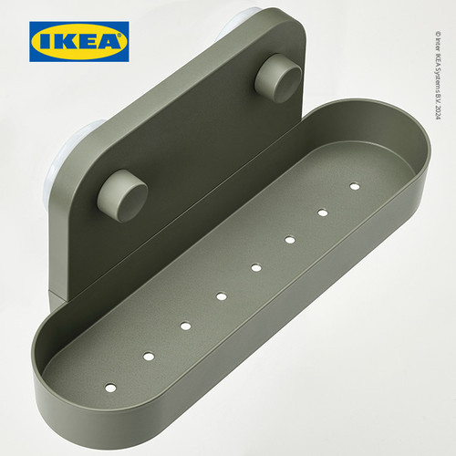 IKEA OBONAS Rak Dinding Dengan Plastik Hisap 28cm