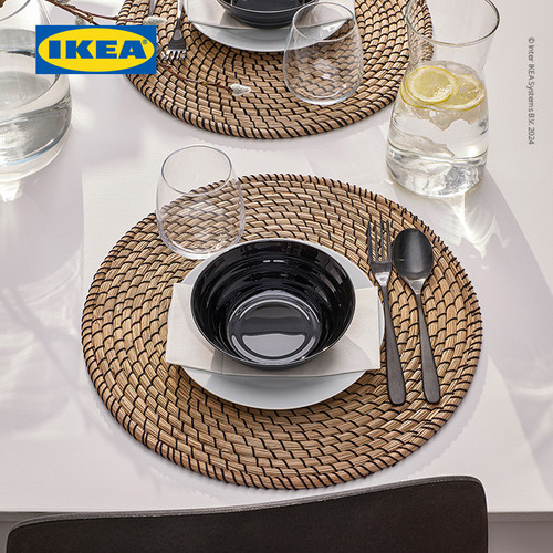 IKEA NATBARB Mangkuk Keramik Hitam 14cm