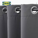 IKEA MAJGULL Gorden Anti Tembus Cahaya 1 Pasang Abu Muda 145x250 cm