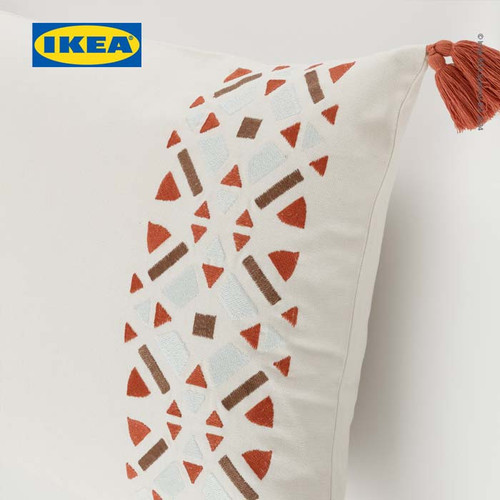 IKEA GOKVALLA Sarung Bantal Kursi Putih Pudar 40x58cm