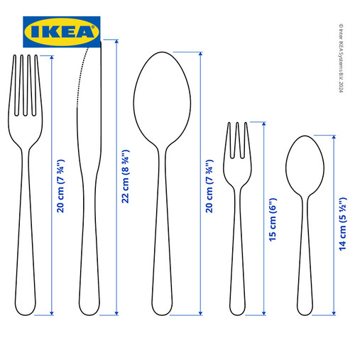 IKEA MARTORP Peralatan Makan Sendok Garpu Pisau Set isi 30pcs