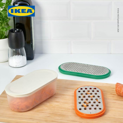 IKEA UPPFYLLD Parutan Dengan Wadah Set Isi 4pcs