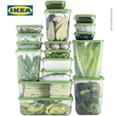 IKEA PRUTA Tempat Makan Transparant Set Isi 17pcs