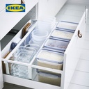 IKEA 365+ Tempat Makanan Dengan Tutup Plastik Persegi Panjang 2L