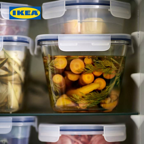 IKEA 365+ Tempat Makanan 750mL Dengan Tutup Bulat Plastik Set Isi 3pcs