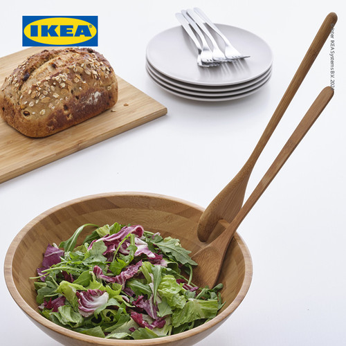 IKEA GRONSAKER Sendok Salad Saji Bahan Bambu Isi 2pcs