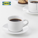 IKEA 365+ Cangkir Kopi dan Teh Dengan Tatakan Putih 13cl