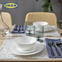 IKEA FAVORISERA Set Piring Mangkok Saji Putih Isi 12pcs