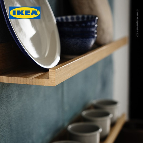 IKEA MALERAS Rak Ambalan untuk Aksesoris Dinding Bambu 55cm