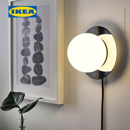 IKEA SIMRISHAMN Lampu Meja / Lampu Dinding Opal Putih 16cm