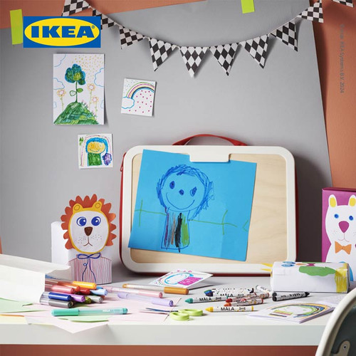 IKEA MALA Spidol Papan Tulis Dengan Penghapus Isi 4pcs