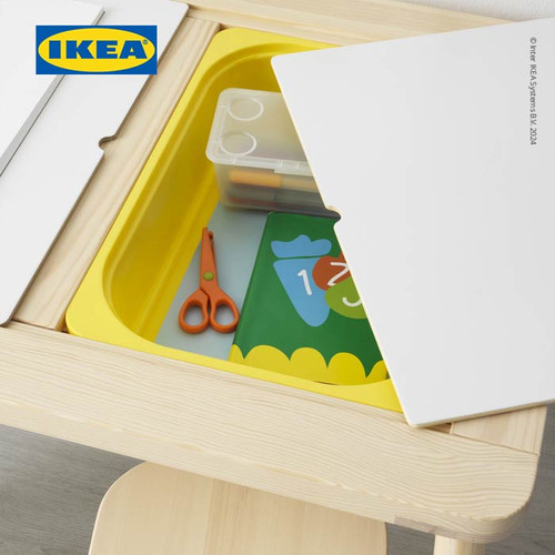 IKEA FLISAT Meja Belajar Kecil Anak Dengan Slot Penyimpanan 83x58 cm