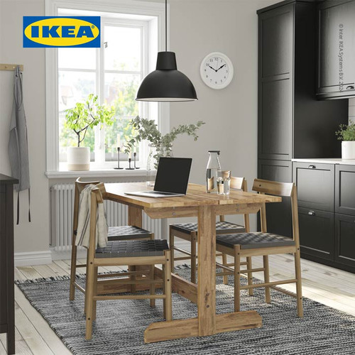 IKEA NACKANAS Meja Makan Minimalis Akasia 140x76 cm