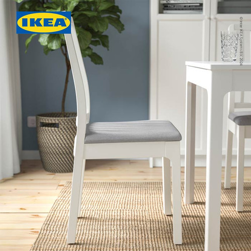 IKEA EKEDALEN Kursi Makan Miimalis Serbaguna Putih/Abu-Abu