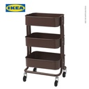 IKEA RASHULT Troli Dapur dengan 3 Rak Serbaguna 28x38x65 cm