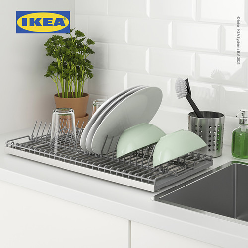 IKEA KUNGSFORS Rak Pengering Piring Dinding Baja Tahan Karat 60 cm