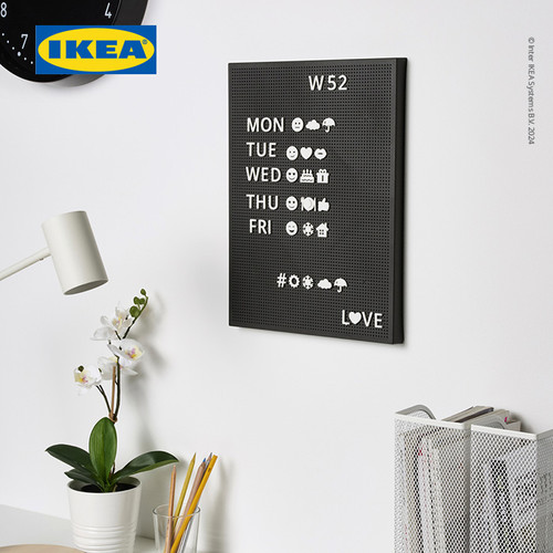 IKEA SVENSAS Papan Memo Berlubang Dengan Huruf 30x40 cm