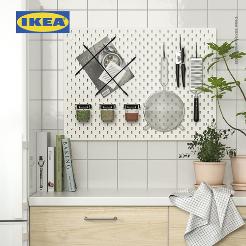 IKEA SKADIS Pengait Pegboard Bentuk J Hitam Isi 3pcs