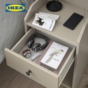 IKEA HAUGA Meja Nakas Samping Tidur Krem 40x36 cm