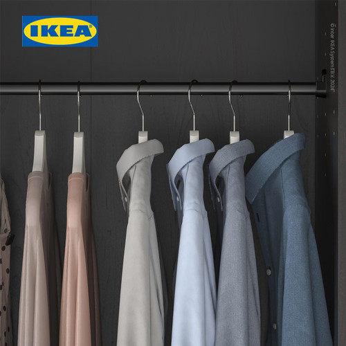 IKEA RAKKESTAD Lemari Pakaian 2 Pintu Minimalis Hitam 79x176 cm