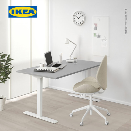 IKEA RODULF Meja Kerja Elektrik Adjustable Abu/Putih 140x80 cm