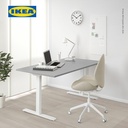 IKEA RODULF Meja Kerja Elektrik Adjustable Abu/Putih 140x80 cm