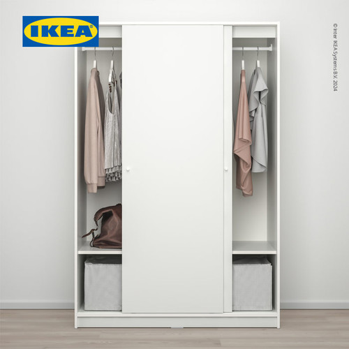 IKEA KLEPPSTAD Lemari Pakaian Pintu Geser Minimalis Putih 117x176 cm