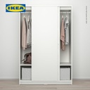 IKEA KLEPPSTAD Lemari Pakaian Pintu Geser Minimalis Putih 117x176 cm