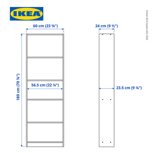 IKEA FINNBY Rak Buku Serbaguna Hitam 60x180 cm