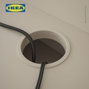 IKEA HAUGA Meja Kerja / Belajar Dengan Penyimpanan Krem 100x45 cm