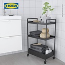 IKEA NISSAFORS Rak Troli Serbaguna Hitam 51x30x83cm