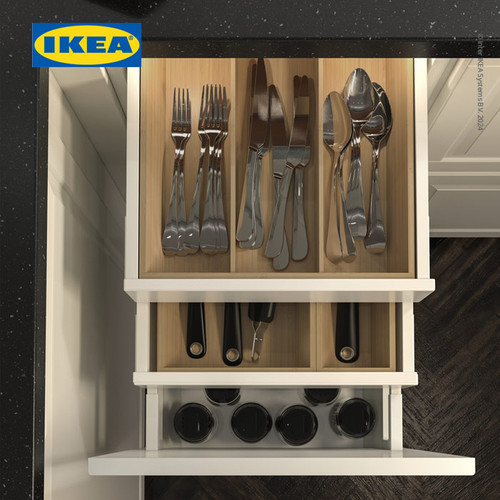 IKEA UPPDATERA Baki Tempat Pemisah Peralatan Makan Bahan Bambu 32x50cm