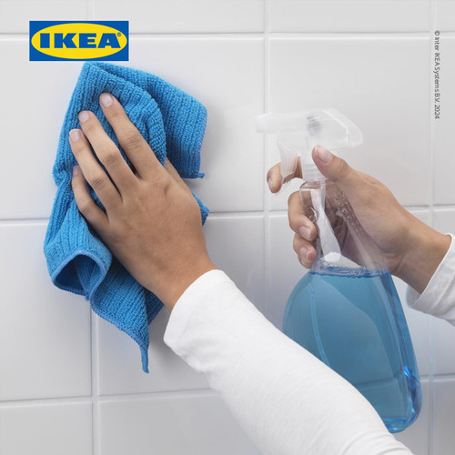 IKEA TISKEN Unit Rak Sudut Tempel Dinding Dengan Plastik Isap Putih