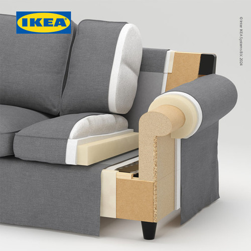 IKEA EKTORP Sofa 3 Dudukan Abu-Abu Tua Nyaman Berkualitas