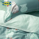 IKEA FOSSTA Sarung Duvet 200x200 dan 2 Sarung Bantal 50x80 Hijau