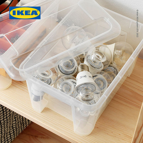 IKEA SAMLA Kotak Penyimpanan Transparan Dengan Tutup 28x20x14 cm/5 l