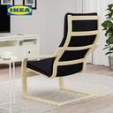 IKEA POANG Kursi Berlengan Veneer Kayu Untuk Santai Hitam