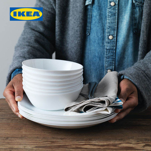 IKEA OFTAST Mangkuk Keramik Putih Ukuran 15cm