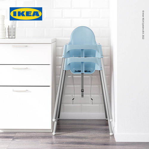 IKEA ANTILOP Kursi Makan Bayi Biru Bahan Baja