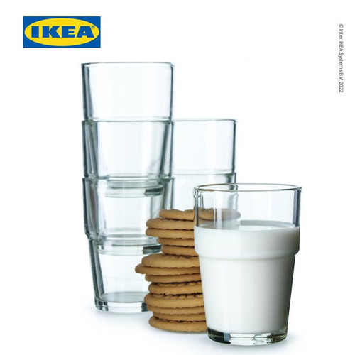 IKEA REKO Gelas Kaca Bening untuk Minum 17cl Isi 6 Pcs