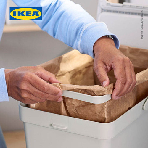 IKEA HALLBAR Tempat Sampah dengan Tutup Kapasitas 10 L