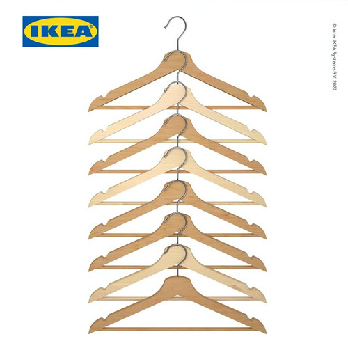 IKEA BUMERANG Gantungan Baju dari Bahan Kayu Isi 8Pcs