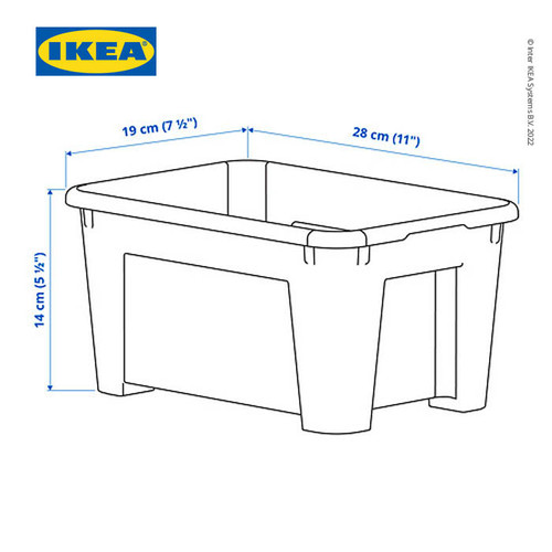 IKEA SAMLA Kotak Penyimpanan Transparan Tanpa Tutup 28x19x14 cm / 5l