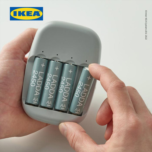 IKEA STENKOL Charger Baterai AAA Untuk 4 Slot