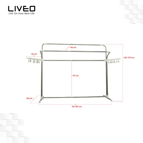 Jemuran Lipat Lantai Baju Liveo LV-788 / Liveo Y Stand hanger