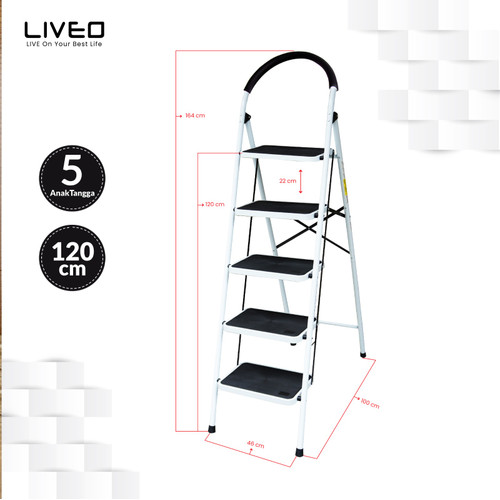 Tangga Rumahan Lipat Steel LIVEO LV-115 / Ladder 5 Step