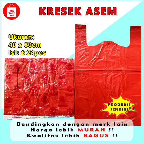 Plastik Kresek Ekonomis HITAM MERAH UK 15/24/28/35/40 laundry TIPIS!!!