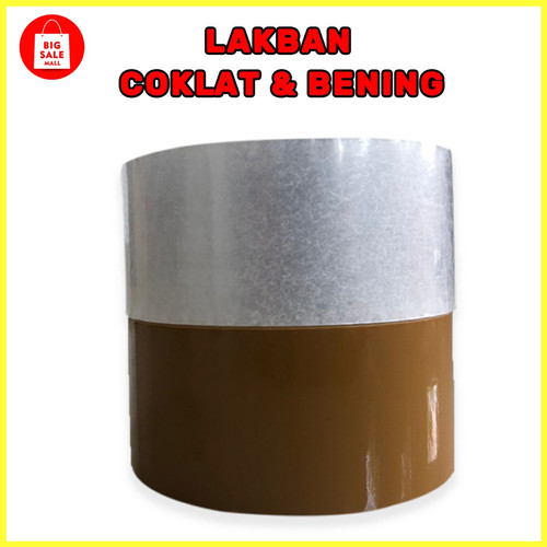 Lakban bening & coklat, lakban packing45cm.48cm 80 yard,90 yard,100 ya