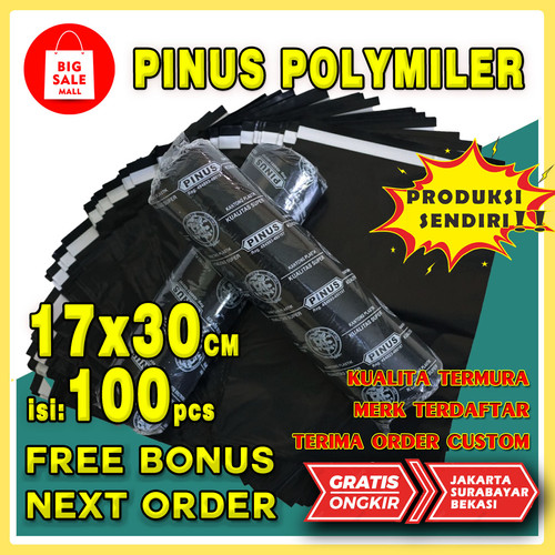 Pinus Plastik Polymailer 17 x 30CM isi 100pcs Olshop Packing +Perekat