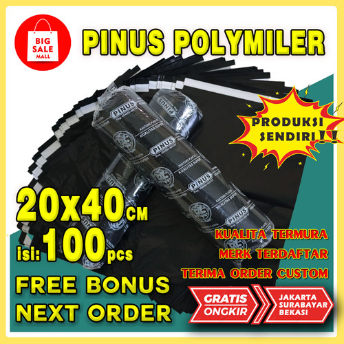 Pinus Plastik Polymailer 20 x 40CM isi 100pcs Olshop Packing +Perekat